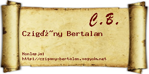 Czigány Bertalan névjegykártya