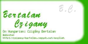 bertalan czigany business card